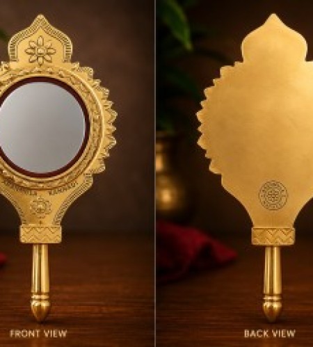 Aranmula Val Kannadi – Authentic Kerala Metal Mirror 3 inch